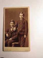 Heinrich and Reinhold Hübbe around 1880 - 2 boys/CDV Richard Noodt Hamburg