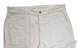 American Eagle AE Dreamy Drape Super High Rise Baggy Wide Leg Pant Stretch Cream Side