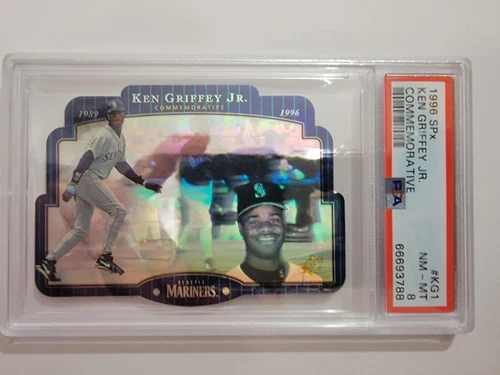 1996 SPx Ken Griffey Jr, #KG1 Commemorative Card Seattle Mariners PSA 8