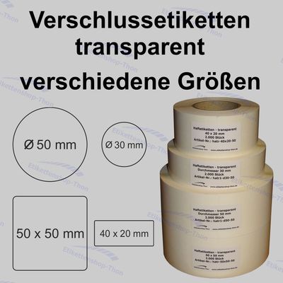 Verschlussetiketten Auf Rolle - Durchmesser 50 Mm - 1000 Stück - Weiß