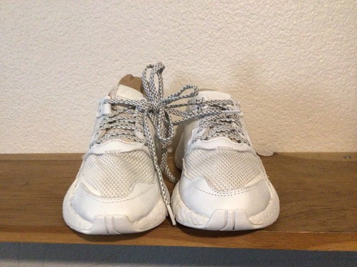 Women’s Adidas Nite Jogger Sz 7 Running Shoes Reflective Triple White BD7676 - Picture 3 of 8