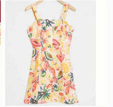 Farm Rio Frutas Linen Fruit Boho Peasant Hipster Hippie Art Deco Farm Hip Dress