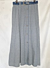 SKIRT VINTAGE TRACHTEN OKTOBERFEST DIRNDL TYROL FLORAL ART BLUE WOMENS US12 EU40