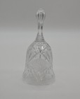 Crystal Glass Bell with Frosted Rose Accents 7” Tall C-2
