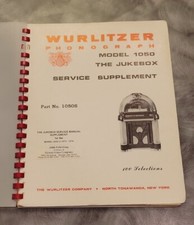 Wurlitzer Modello 1050 Jukebox Manuale Supplemento di Servizio