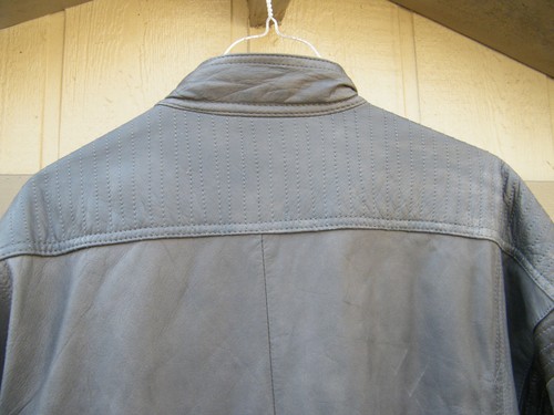 Vintage Echtes Leder Gray Leather Lined Motorcycle Jacket Men's Size 48 - Imagen 4 de 7