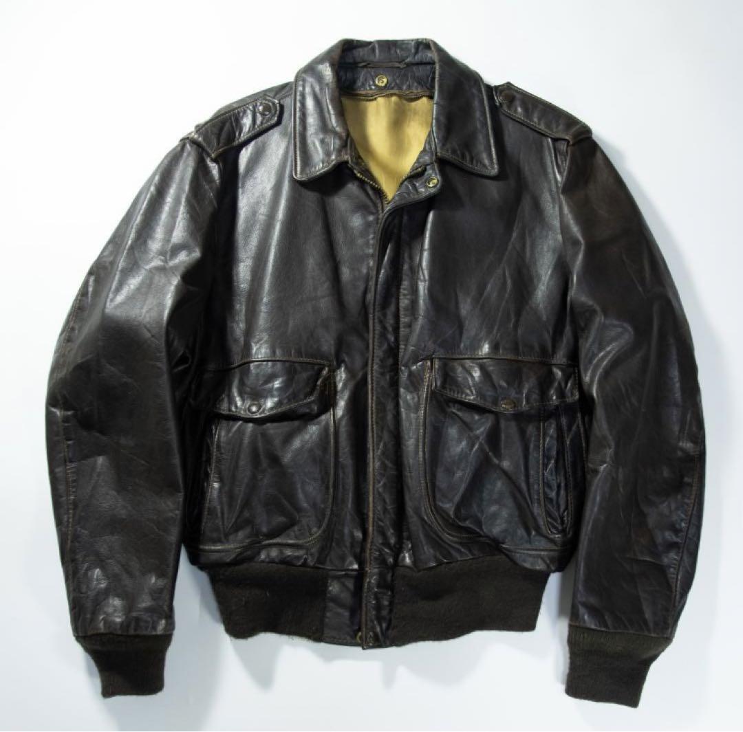 Schott A-2 Flight Jacket Brown Leather Genuine Rag | eBay