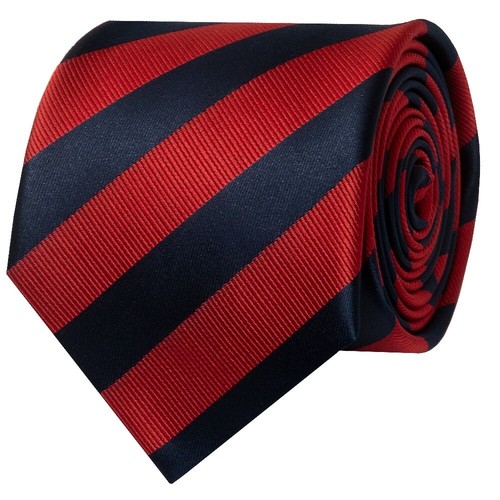 TIES R US Navy and Red Striped Classic Men's Tie Regular Tie Wedding Tie - Picture 2 of 3