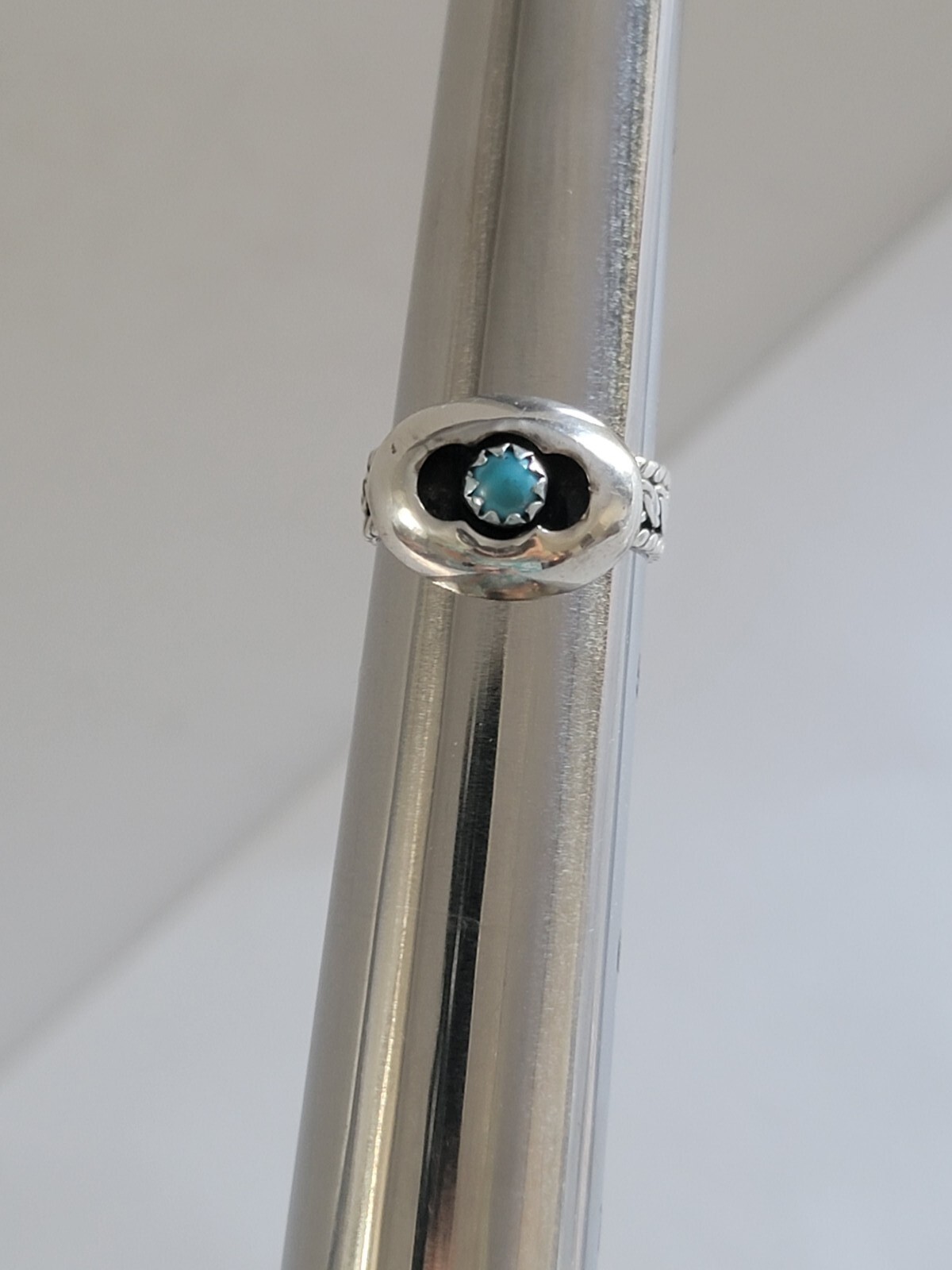 Native American Shadowbox Ring Turquoise 925 Brai… - image 5