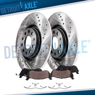10.71'' REAR DRILLED Rotors Ceramic Pads for Audi A3 Ouattro Volkswagen e-Golf