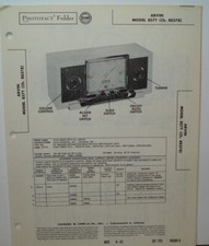 SAMS PHOTOFACT FOLDER 275-4 ARVIN RADIO MODEL 857T CH RE378