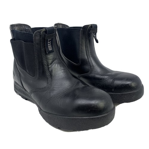 5.11 Tactical Company Safety Toe Men's Black Leather Slip On Boots Size 9 - Picture 3 of 9