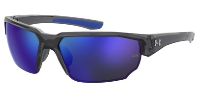 $90 Under Armour UA Blitzing Sport Sunglasses Gray Blue Lenses UA0012/S