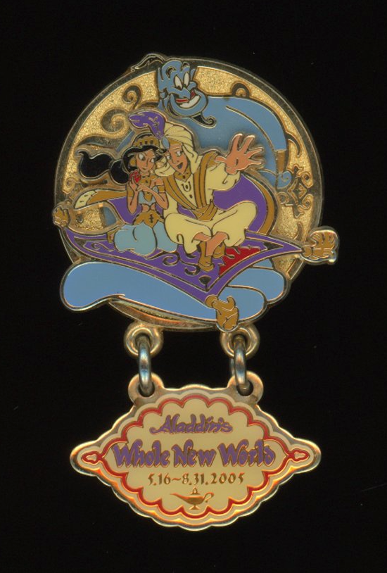 TDR Tokyo Whole New World Aladdin Jasmine Genie Spinner Disney Pin