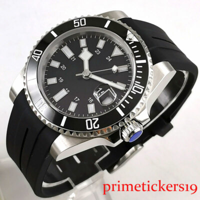 40mm Black Dial Snow Hands Luminous Sapphire Glass Automatic Movement Mens Watch
