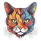 Cartoon American Shorthair Cat Sticker Vinyl Car Bumper Decal