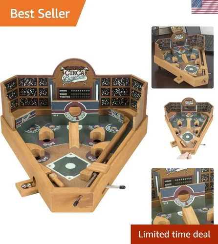 Classic Miniature Wooden Baseball Pinball Game - Vintage Fun for Everyone