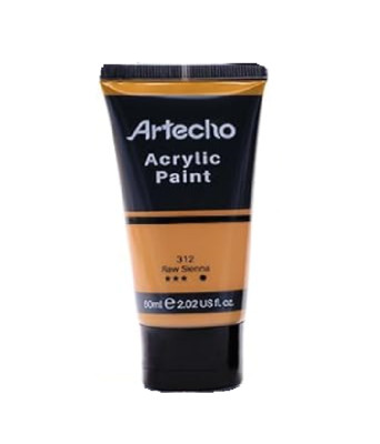 Artecho Acrylic Paint, Raw Sienna Paint (120ml / 4.05oz) Tubes