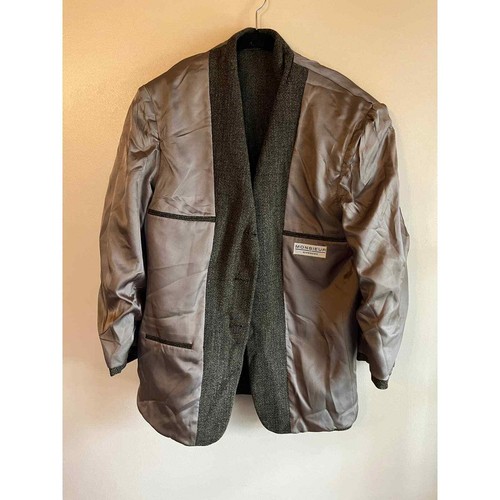 Cappotto sportivo vintage Givenchy 38 tasche toppa corta marrone tre bottoni lana - Foto 6 di 9