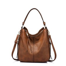 Handbag Designer Ladies Hobo Bag Bucket Purse For Women Brown Gold By Realer New