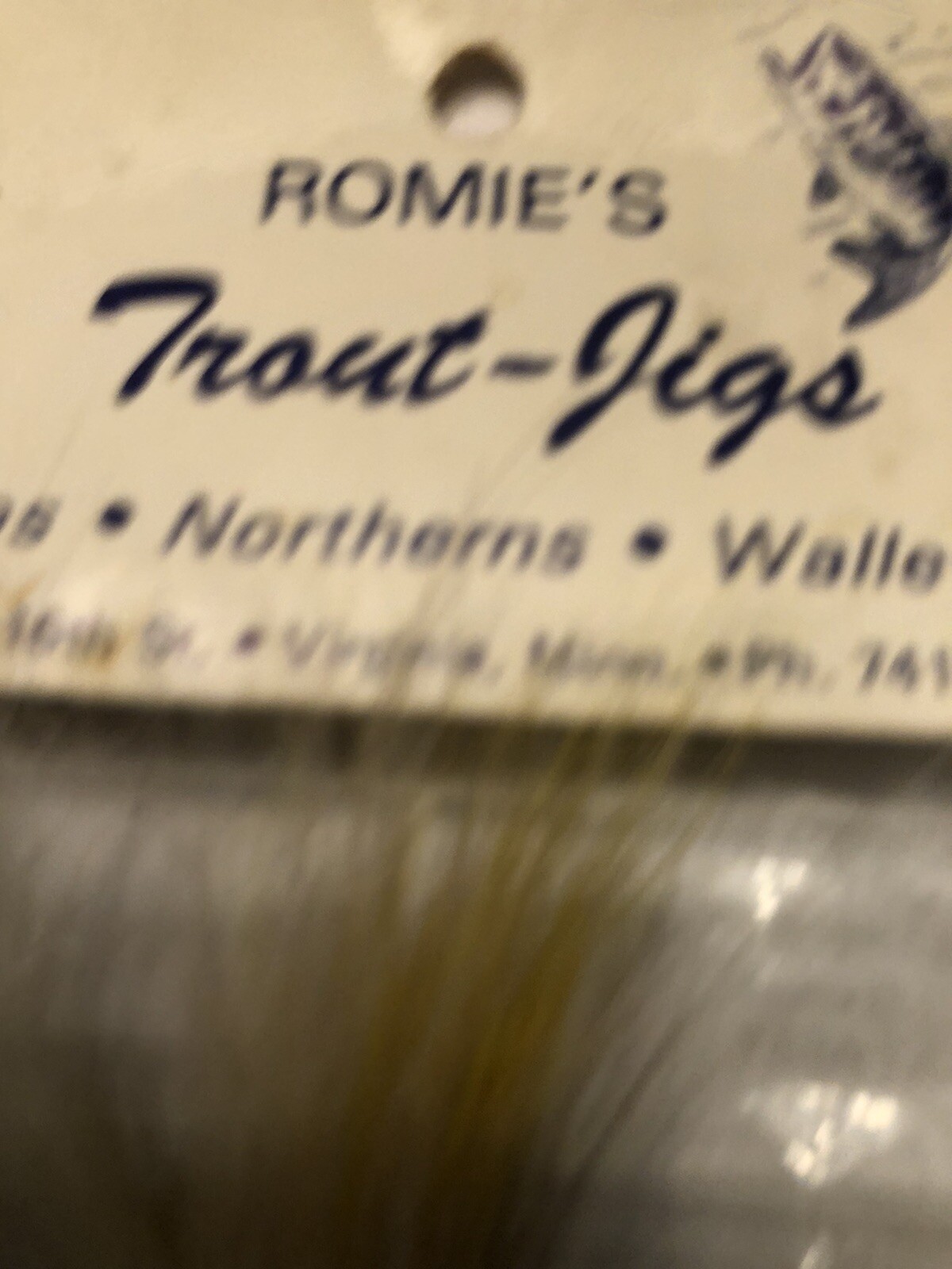 VINTAGE RARE ROMIE’S COHO TROUT WALLEYES NORTHERNS BAT WING JIG HAND MADE FISH - Image 3