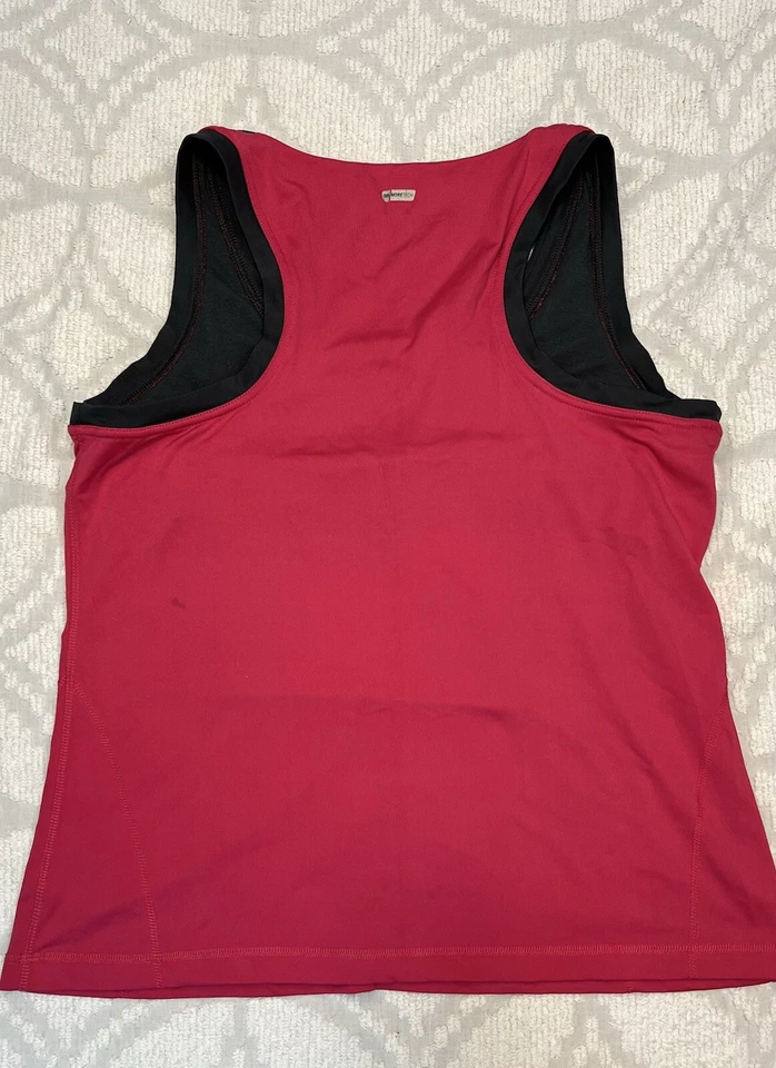 Camiseta sin mangas Danskin NOW para mujer 2 unidades atlética Dri-more Tech corredor forrada en la espalda rosa/gris Foto 2 de 4