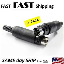 2 PACK - 6 Pin Mini-DIN Male Plug Connector With Plastic Handle Adapters cables