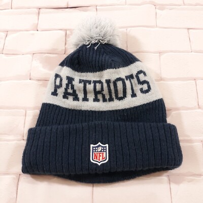New Era New England Patriots NFL Winter Hat Cap Pom Pom Blue