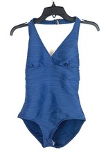 Anne Cole Women  s Blue Halter One Piece Swimsuit Size 8