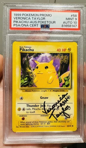 Pikachu Poketour PSA 9 - Veronica Taylor PSA 10 Signature