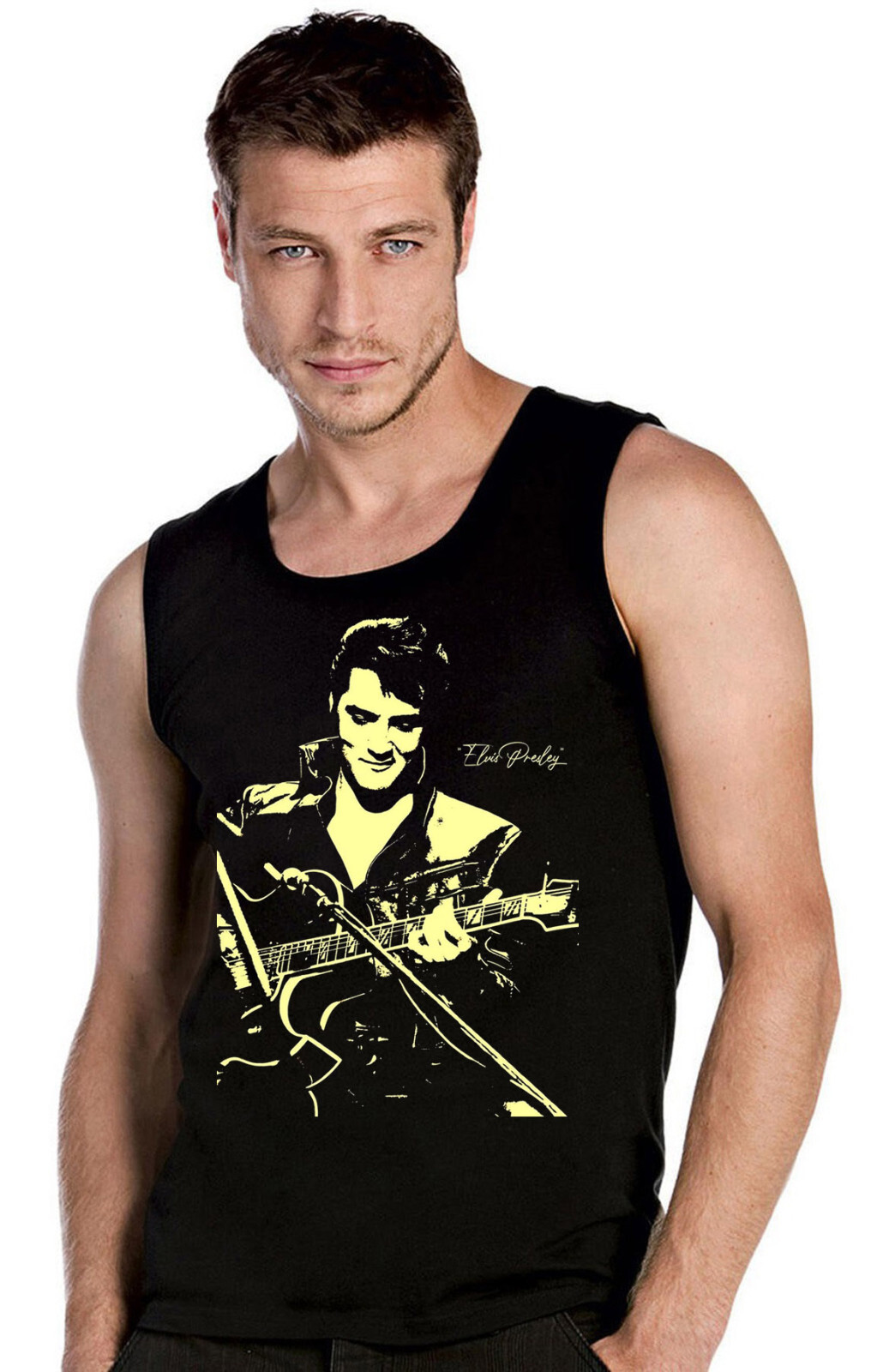 ALTRA T shirt smanicata Presley Rock and Roll Music canotta nera 21043 SW