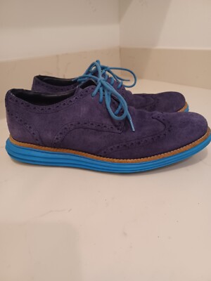 Cole Haan Lunargrand Mens US 8M Wingtip Oxford Shoes Suede  display picture 1
