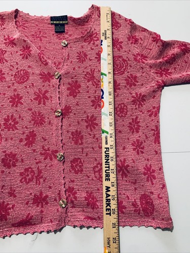 Vtg Sigrid Olsen Small Cardigan Sweater Long Sleeve Y2K Pink Fairy Coquette - Picture 5 of 8