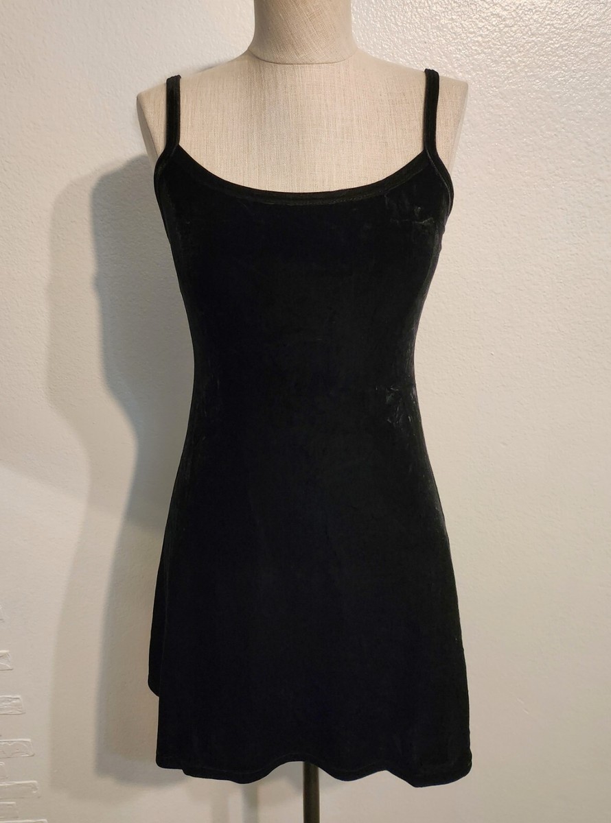April Paris Black Velvet Short Mini Slip Dress Stretch | eBay