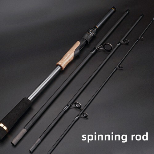 Spinning Casting Carbon Fishing Rod 4 Sections 1.98m/2.1m Portable Travel Rods - Picture 5 of 37