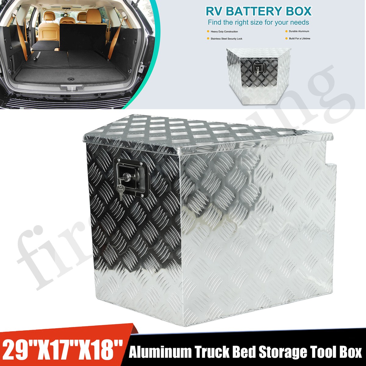 29 Inch Aluminum Trailer Tongue Tool Box – Weatherproof For Utility Camper Truck RV – Labwork