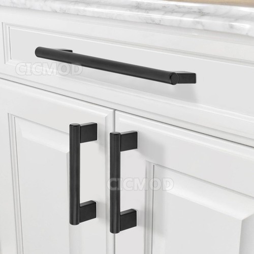 Paquete de 1-30 tiradores de cajón de acero inoxidable con manijas de barra en T para gabinete de cocina negro EE. UU. - Imagen 4 de 10