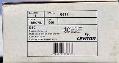Leviton 6417 Passive Infrared Outdoor Sensor Transmitter