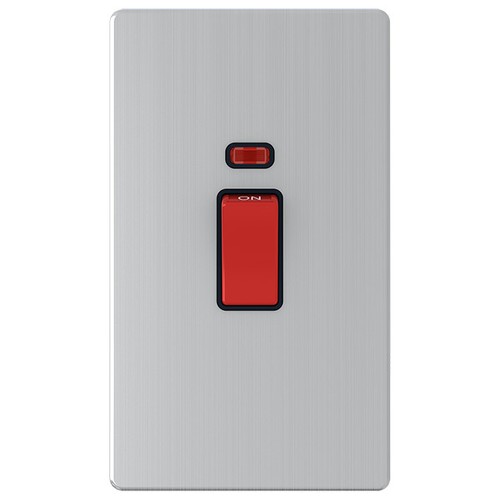 Interruptor/enchufe de cocina satinado 45A sin tornillos - unidad de control de cocina de 45 amperios - Imagen 3 de 4