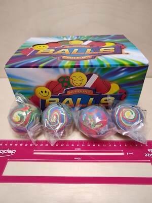 4 NEUE bunte Muster Gummi Hüpfbälle Weihnachtsgeschenke Set3