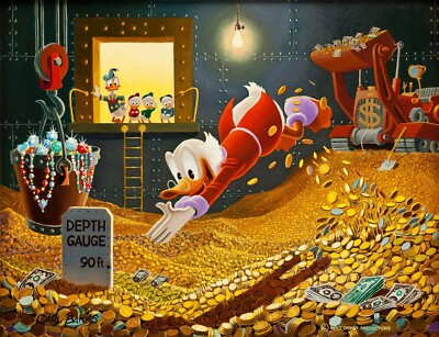 CARL BARKS Poster or Rolled Canvas Print ''The Sport of Tycoons ''  Scrooge McDuck