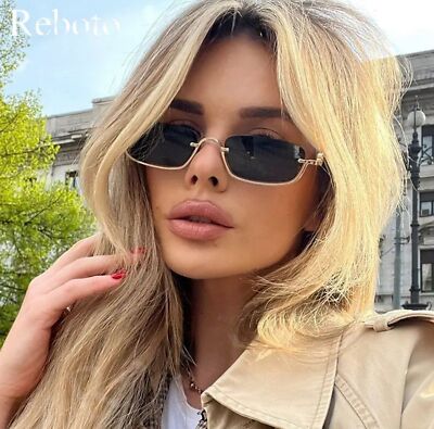 Fashion Small Square Women\'s Sunglasses Luxury Brand Metal Half Frame Sunglasses Metal Square Frame Sunglasses - Anne Klein main image 3