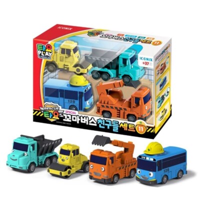 Tayo Little Bus Friends SET 4pcs Toy Car Digger Tayo Dump RollRoll Korea Toy