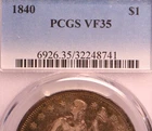 1840 seated liberty dollar