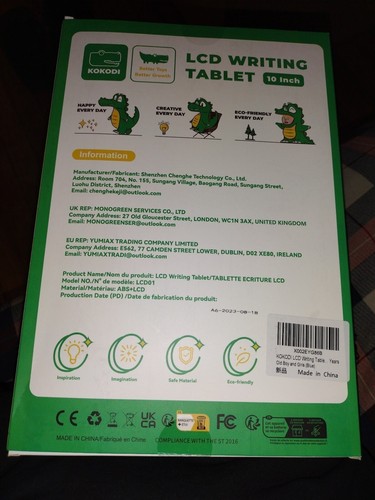 KOKODI LCD Writing Tablet, 10 Inch Colorful Toddler Doodle Board Drawing Tablet - Bild 2 von 2