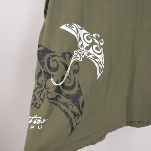 Hawaii Sacred Waters Wai Kapu Tshirt Men XXL Army Green Crew Short Sleeve - Picture 8 of 12