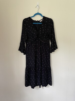 LOFT Floral Midi Dress Size S Black Empire Waist Ditzy Flower Modest Church | eBay LOFT Floral Midi Dress Size S Black Empire Waist Ditzy Flower Modest Church | eBay