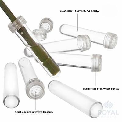 Floral Water Tubes/Vials for Flower Arrangements by Royal Imports, Green 4.5 (1/2 Opening) Pointed Style 100/Pack w/Caps