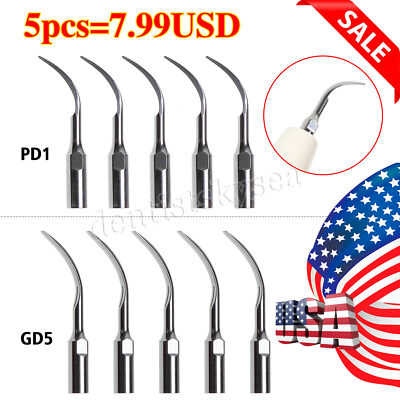 5X Dental Ultrasonic Scaler Scaling Perio Tip for SATELEC DTE GD6 PD1