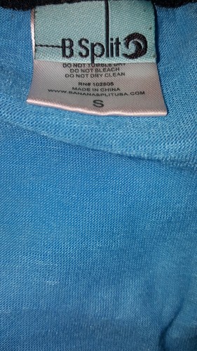 Camiseta de poliéster con manga azul y negra para niñas talla pequeña - Imagen 3 de 4